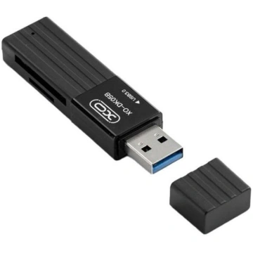 XO memory card reader DK05B 2in1 USB 3.0, melns