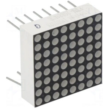 Display: LED | matrix | 8x8 | red | 3÷4.5mcd | ano