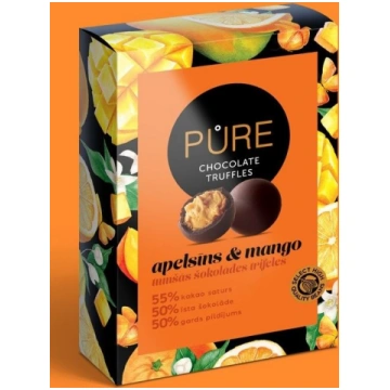 Šokolādes trifeles ar apelsīnu mango krēma pildīju