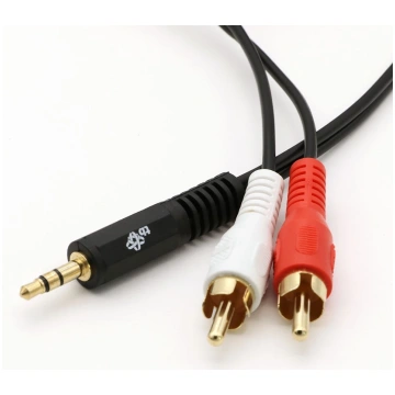TB kabelis 3,5mm MiniJack - 2x RCA vīriešu/vīriešu
