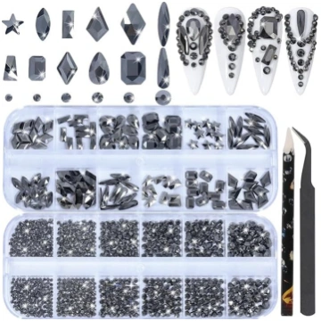 2920 Stück Strass Set Runde Strasssteine mit flach