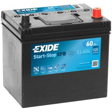 Akumulators EFB Exide EL604 60Ah, 520A, 12V (- +) 