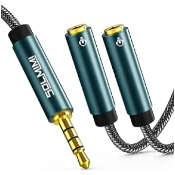 Austiņu sadalītājs no 3,5 mm 4 kontakta vīrišķā uz
