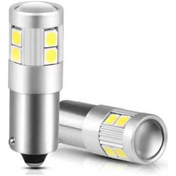 Coppia H5W BA9S Led 5 Smd 3030 12V e 24V Super Can