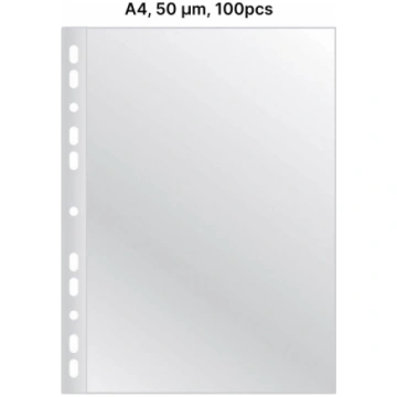 AD Class PUNCHED POCKET Cristal Clear A4 50 micr.,