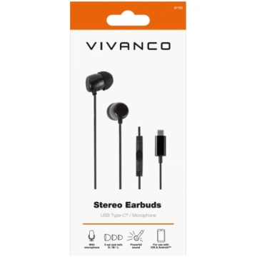 Vivanco headset Stereo Earbuds USB-C, black (61752
