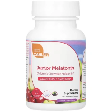 Zahler, Junior Melatonin, Natural Grape, 60 Chewab