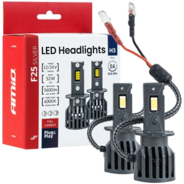 LED Headlights Series F25 SILVER FULL CANBUS H3 52