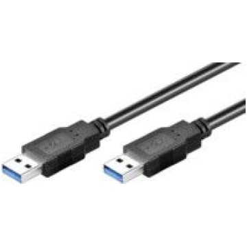 MicroConnect USB3.0 A-A 0.5m M-M Black Triple Shie