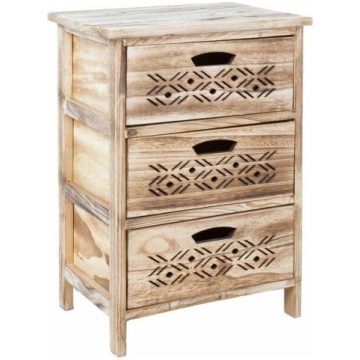 Komoda Home4you MIHKLI, 3 atvilktnes, masīvkoks, d