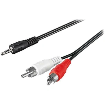 Cable; Jack 3.5mm 3pin plug,RCA plug x2; 20m; blac