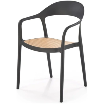Ēdamistabas krēsls K530, melns / dabīgs koks Halma
