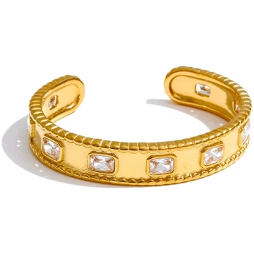 BRACCIALE RIGIDO ORO ZIRCONATO Dubelie.com