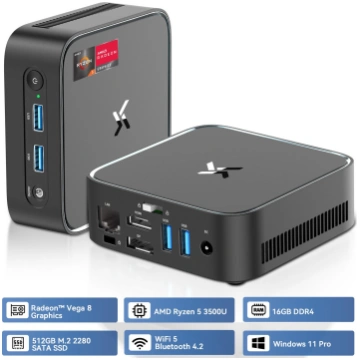 HUIDUN H80 3500U Ar tastatūru QWERTY Mini PC ar AM