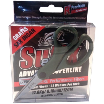 SUFIX 832 Braid w/Scissor Lime 120m 0,15mm 9,2kg, 