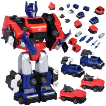 Magnētisks robots transformers 2in1, sarkans/zils 