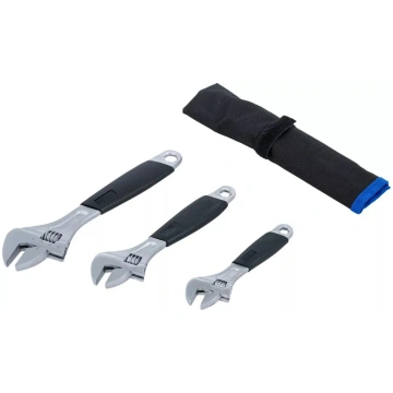 ADJUSTABLE WRENCH WITH SOFT RUBBER HANDLE | 3 PCS.