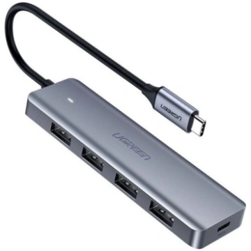 USB hub - UGREEN - 4 porti USB 3.0 + USB-C - Pelēk