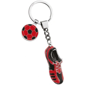 Portachiavi scarpa calcio rosso nera con brillanti