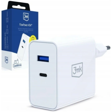 3mk FlowPower 45W 1A1C PD3.0 QC4+ White (590310875