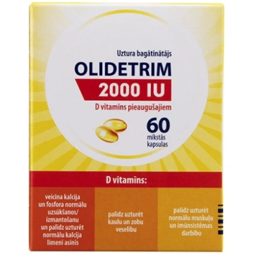 Olidetrim 2000 IU vitamīns D3, 60 kapsulas