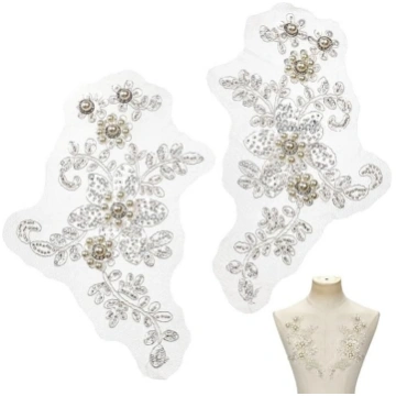 MAYJOYDIY 1 pāris mežģīņu aplikācijas ar strass pē