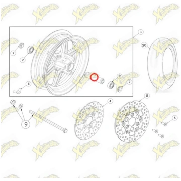 Ohvale Front wheel inner spacer 01.RA.0021.L