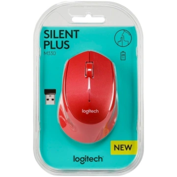 Logitech M330 Silent Plus sarkans