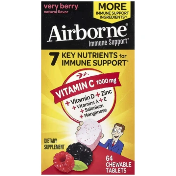 AirBorne, Immune Support, Very Berry, 64 Chewable 