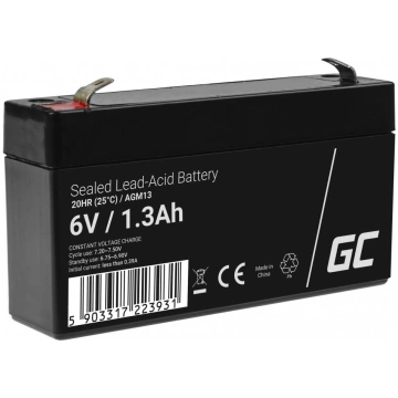 6V 1.3Ah akumulators :: AGM : VRLA :: 6 Volti, 1.3