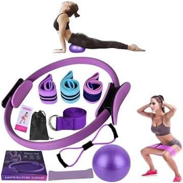 11 gab. pilates riņķu komplekts, pilates piederumu