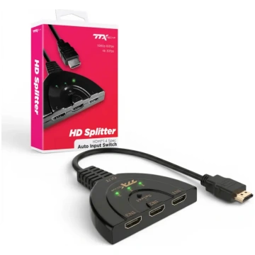 TTX Tech 3-Port HDMI Switcher 1080p 4K Compatible
