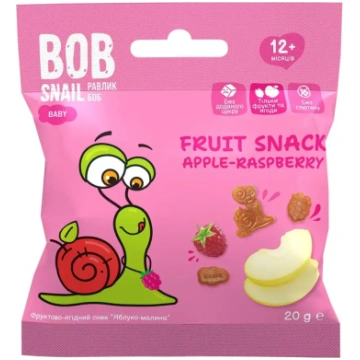 Bob Snail Apple and raspberry snack, 20g 450-27782