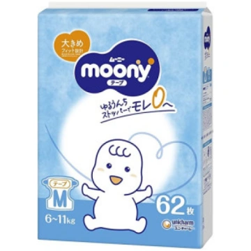 Moony Autiņbiksītes M 6-11kg 62gab Moony Unicharm 