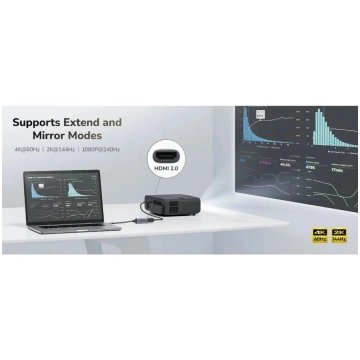 USB-C uz HDMI adapters Cudy UH401 — 4K 60Hz, HDMI
