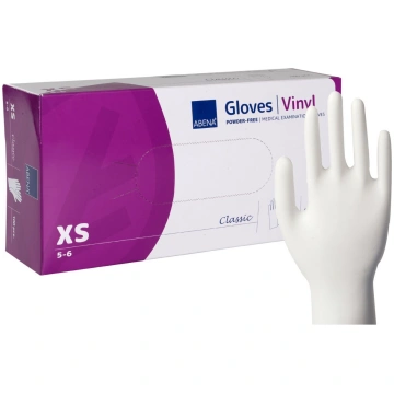 Cimdi, vinila, XS, caurspīdīgi, ABENA N100