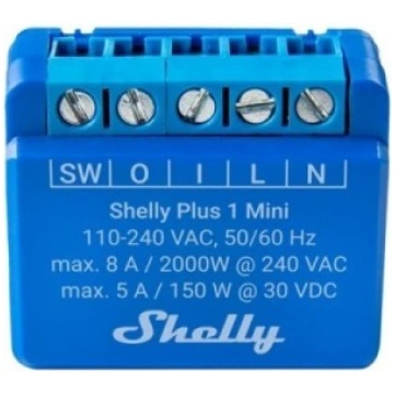 Shelly PLUS 1 Mini R3, viena kanāla WiFi viedrelej