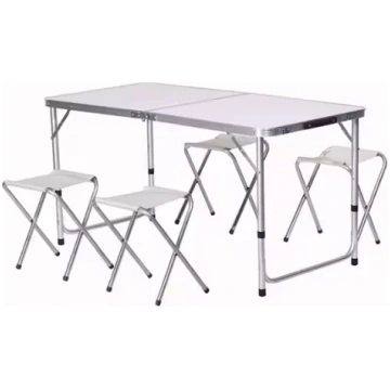 Saliekams tūristu galds ar krēsliem 26603, balta k
