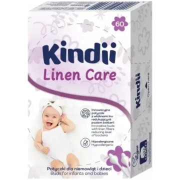 Kindii Linen Care vates kociņi zīdaiņiem, 60 gab