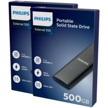 Philips External SSD 500GB Ultra speed Space grey 