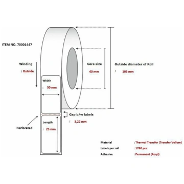 Capture - labels - 42240 label(s) - 50 x 25 mm 700
