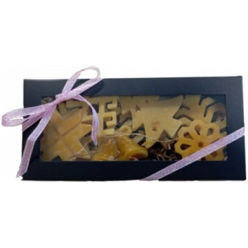 Gift box with beeswax ornaments