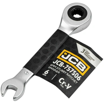6 mm ratčeta atslēga, JCB, JCB-757S06, 80 mm, hrom