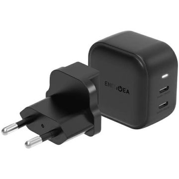 Energea network charge. 2xUSB-C PD-PPS 45W 2C blac