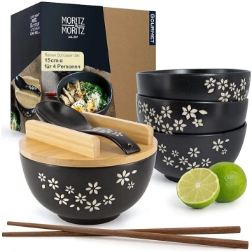 Moritz & Moritz 4 x Ramen keramikas bļodas, 600 ml