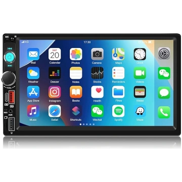 SIXTOP Double Din Auto Stereo ar Bluetooth, 7" skā