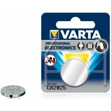Monētas tipa litija baterija Varta CR2025 3V — 1 g