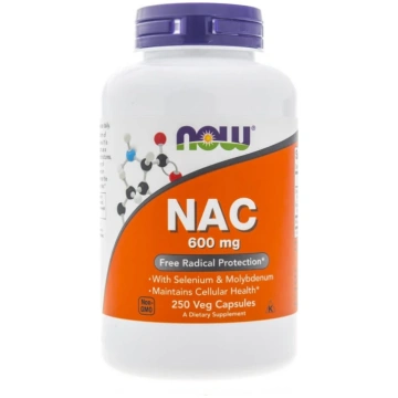 Now Foods NAC N-acetilcisteīns 600 mg - 250 kapsul