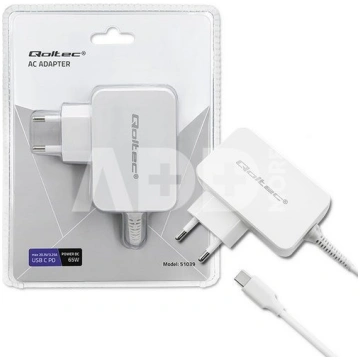 Qoltec Cahrger 65W USB type C, PD