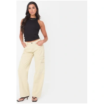 Low Rise Pocket Detail Wide Leg Jeans